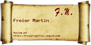 Freier Martin névjegykártya